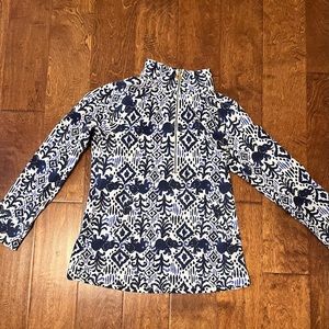 Lilly Pulitzer Navy and Blue Elephant Skipper Popover